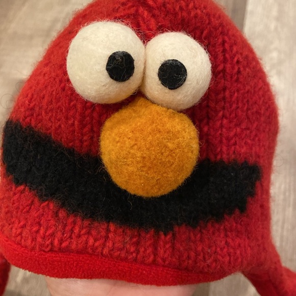 Handmade kids Elmo wool hat - Picture 5 of 7